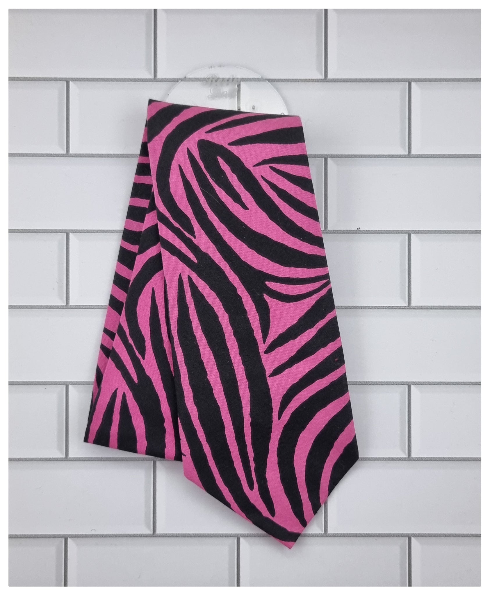 Pink zebra Neck tie