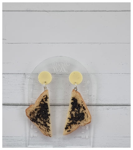 Vegemite toast earrings