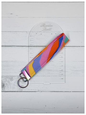 Pastel rainbow Wristlet keyfob