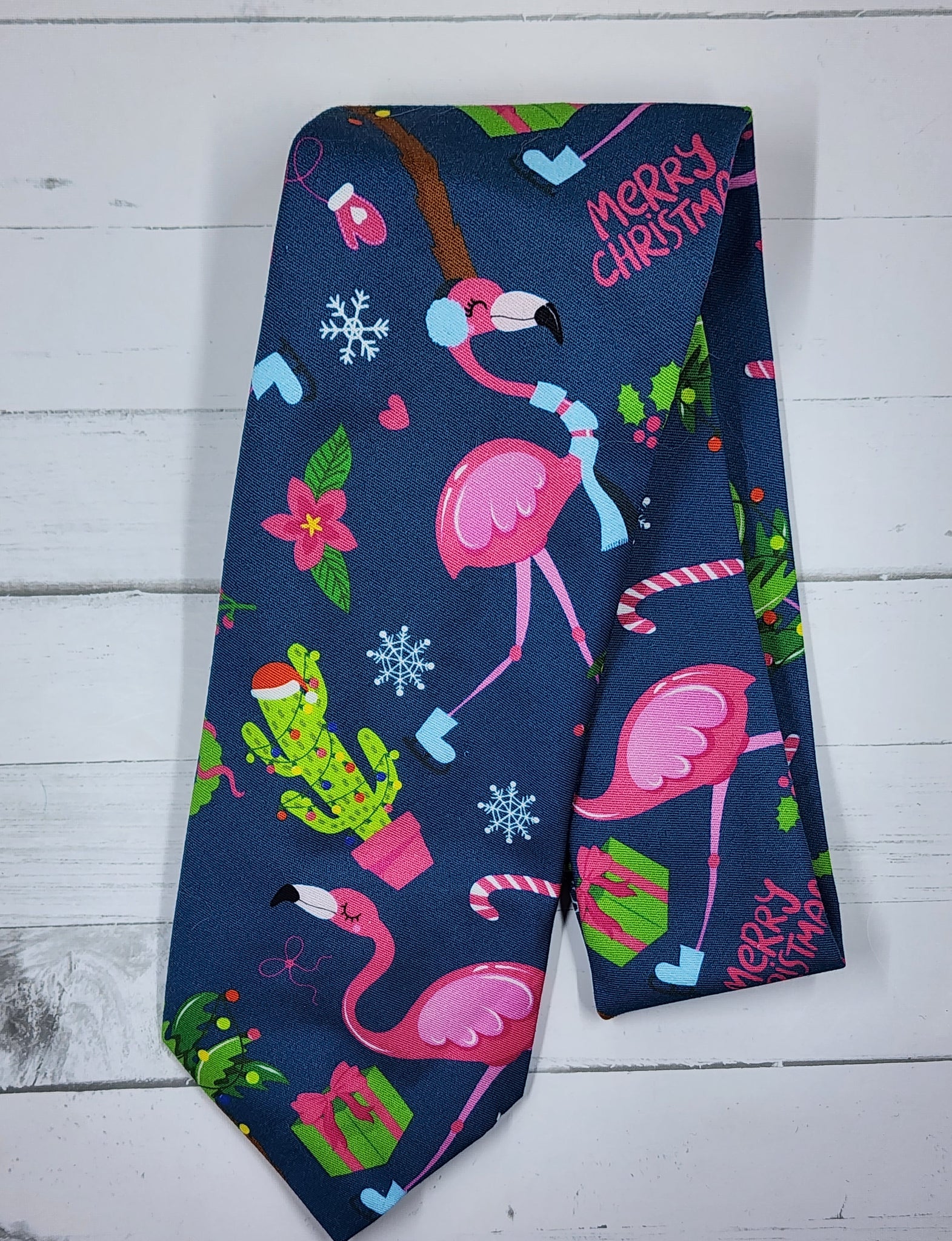 Flamingo Christmas Neck tie