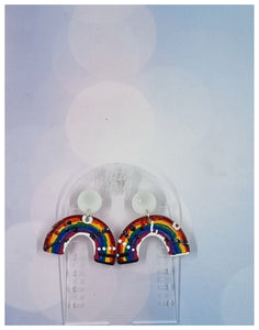 Graffitti rainbow drop earrings