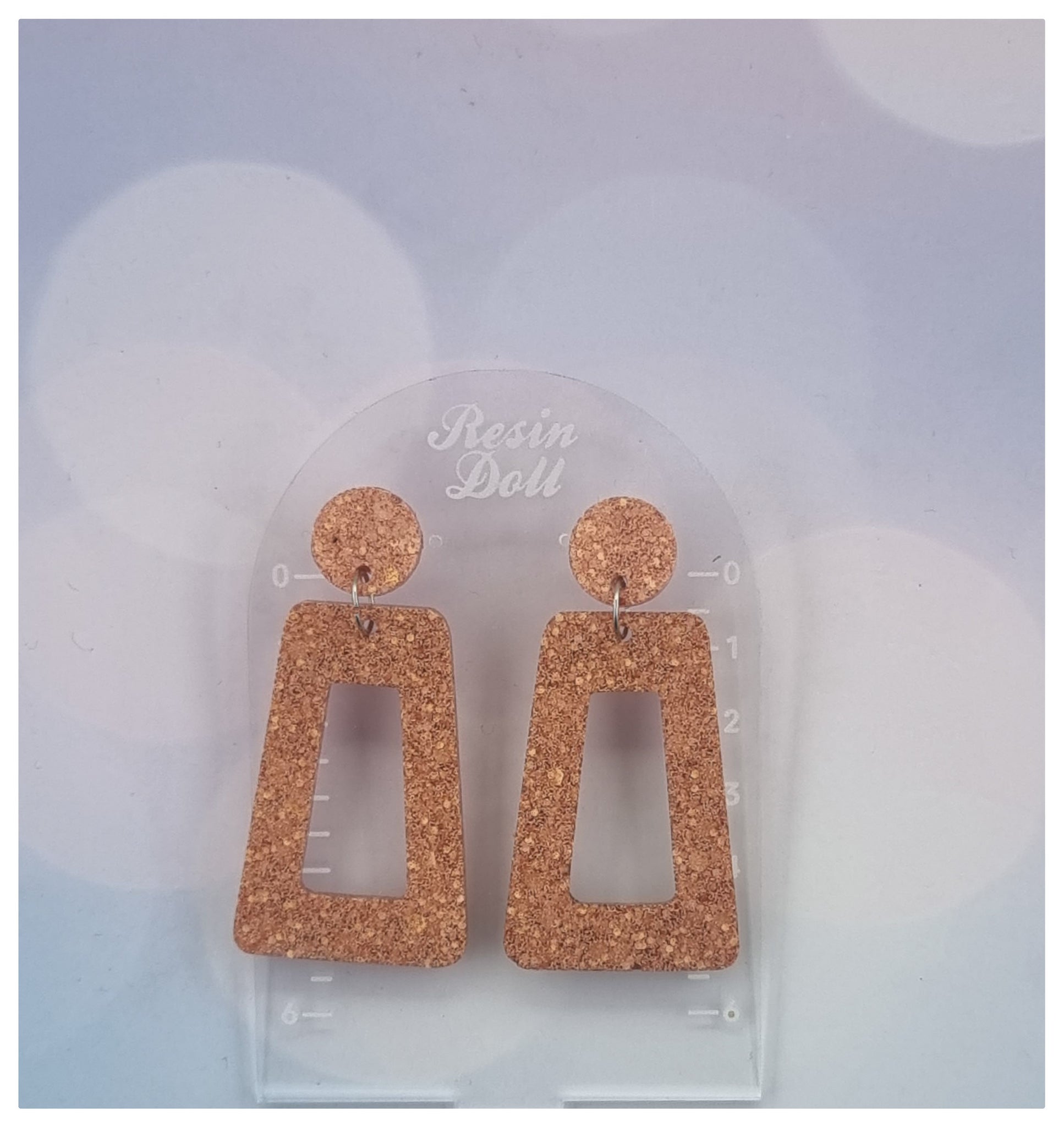 Champagne square angle Statement Sparkle earrings