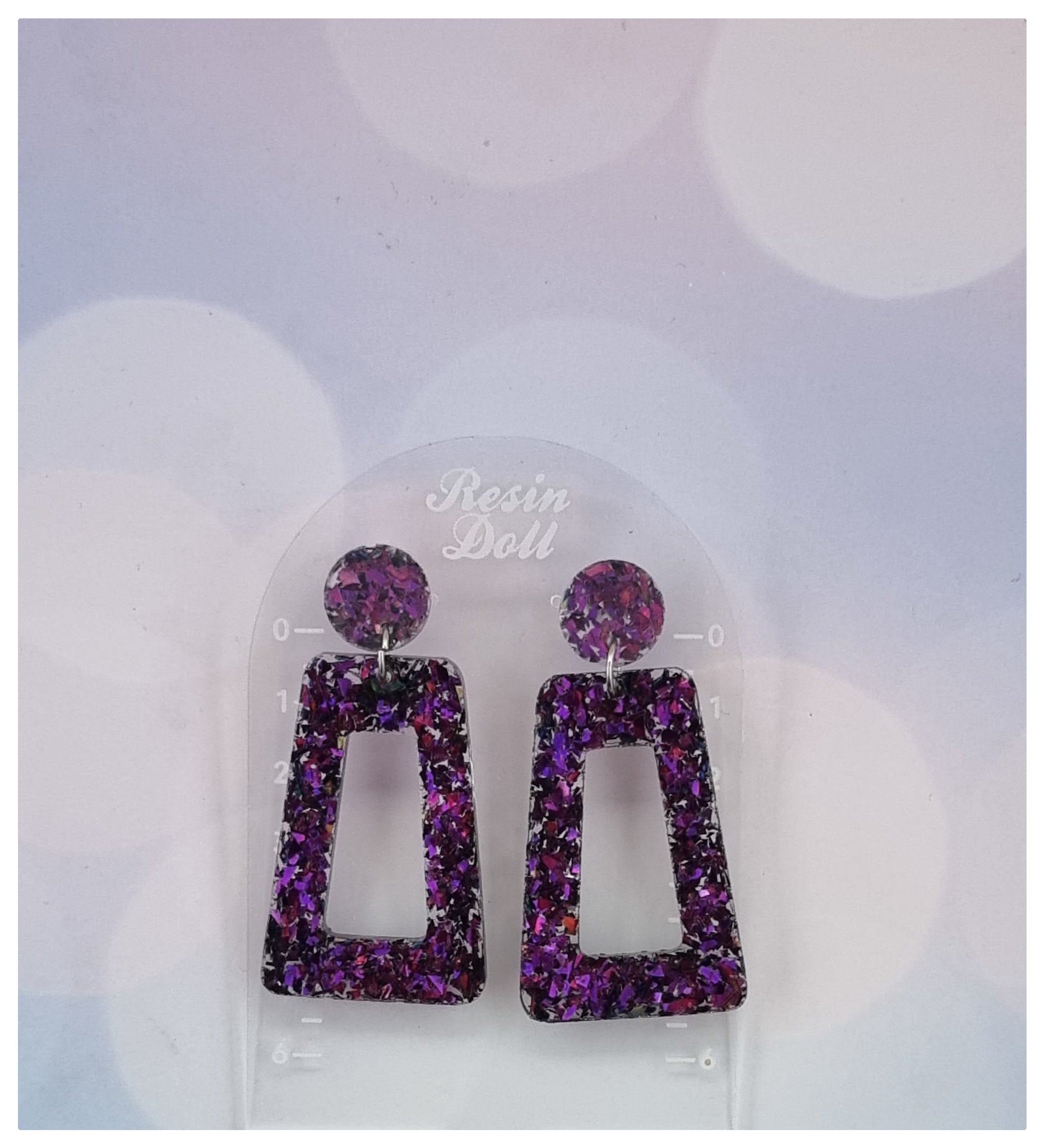 Winter square angle Statement Sparkle earrings