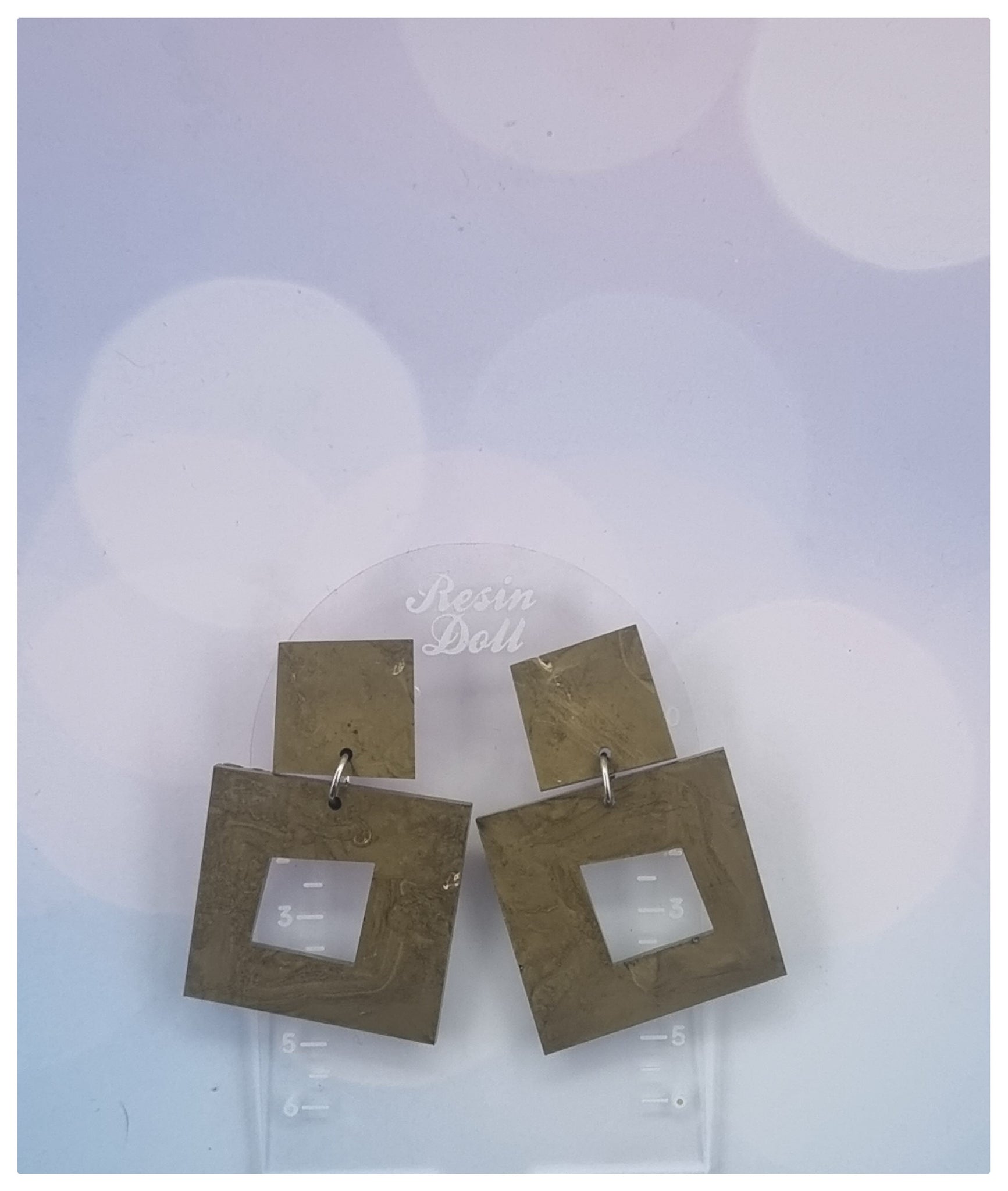 Gold Square Statement Sparkle earrings