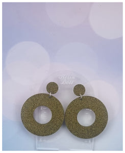 Gold Jumbo Round Statement Sparkle earrings
