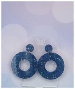 Mermaid Jumbo Round Statement Sparkle earrings