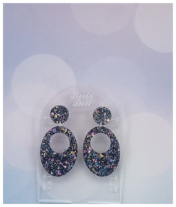 Pastel Oval Statement Sparkle earrings