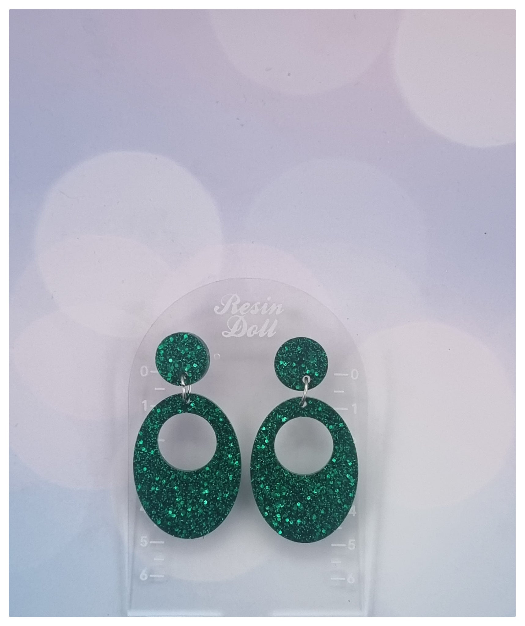 Emerald Oval Statement Sparkle earrings