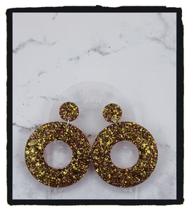 Rose n gold Jumbo Round Statement Sparkle earrings
