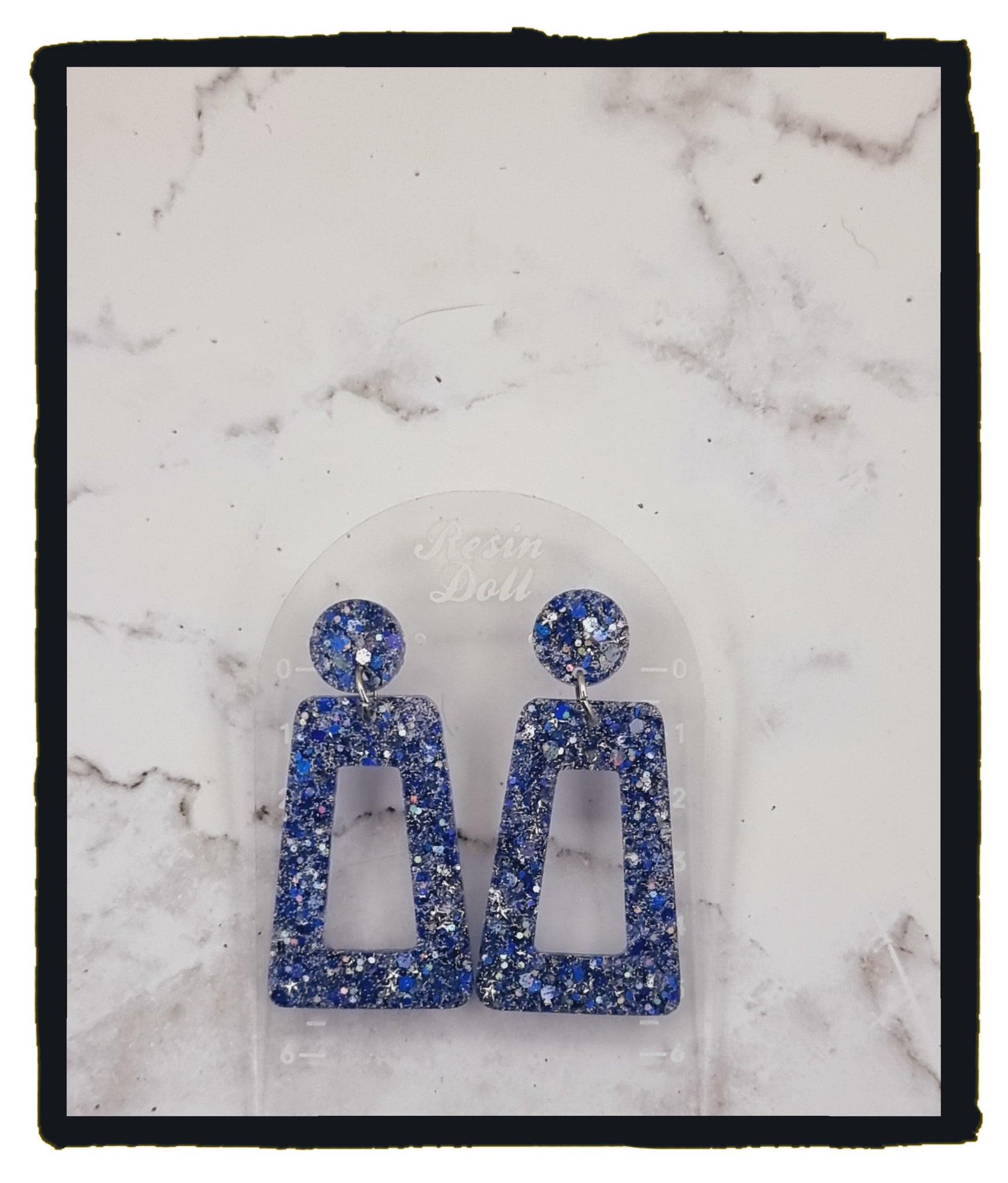 Frozen square angle Statement Sparkle earrings