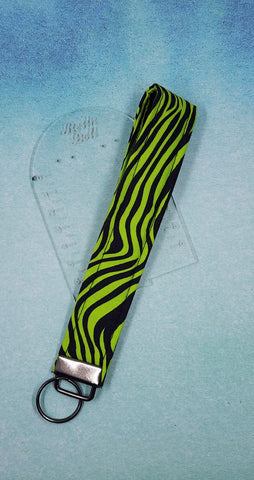 Fluro zebra Wristlet keyfob