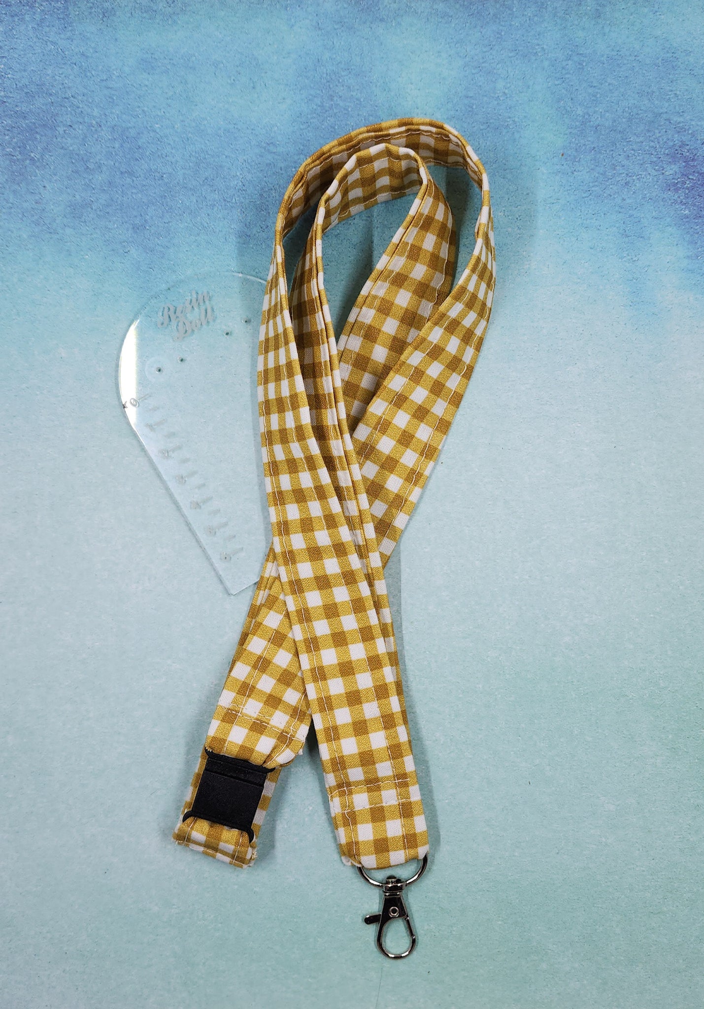 Mustard gingham Lanyard