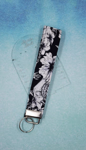 Skull and flowers Wristlet keyfob