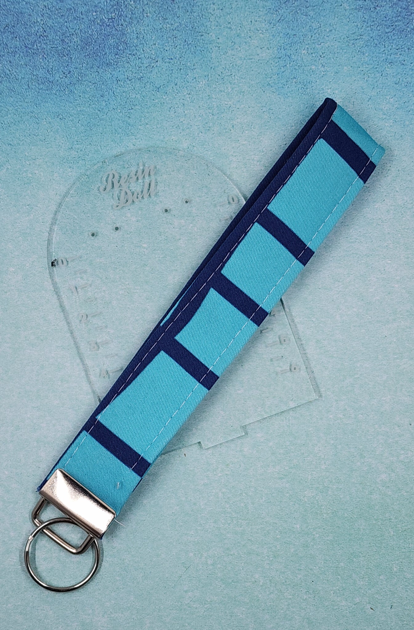 Blue tone Wristlet keyfob