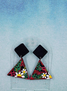 Jade triangle drop earrings