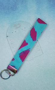 Blue/purple strokes Wristlet keyfob