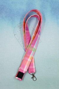 Pastel check lanyard