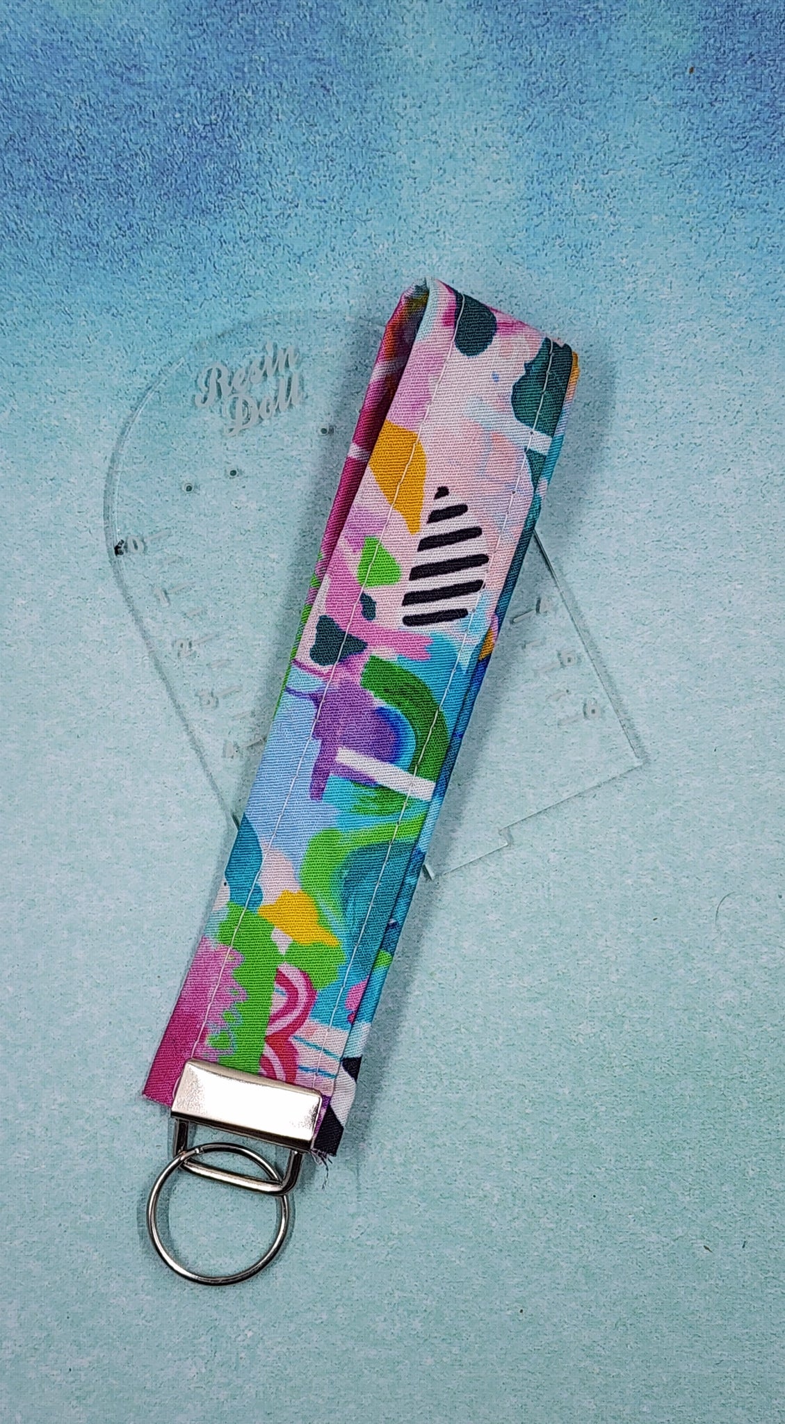 Pastel abstract Wristlet keyfob