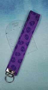 Purple skull Wristlet keyfob