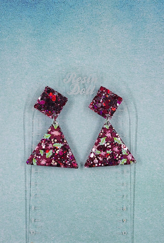 Nova triangle drop earrings