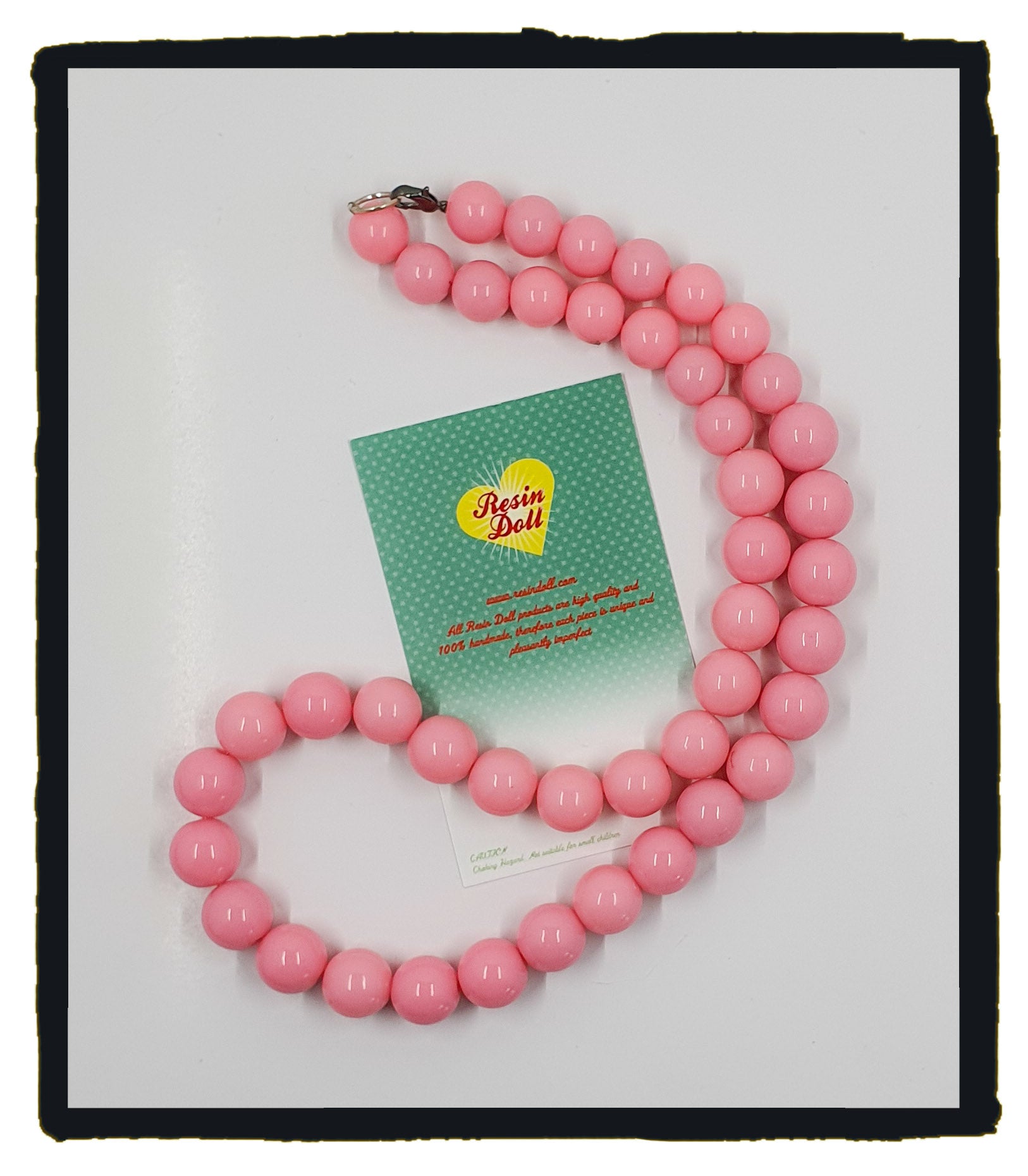 Lt pink 16mm Gumball necklace